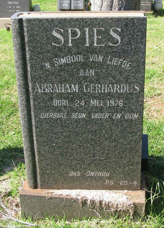SPIES Abraham Gerhardus -1976