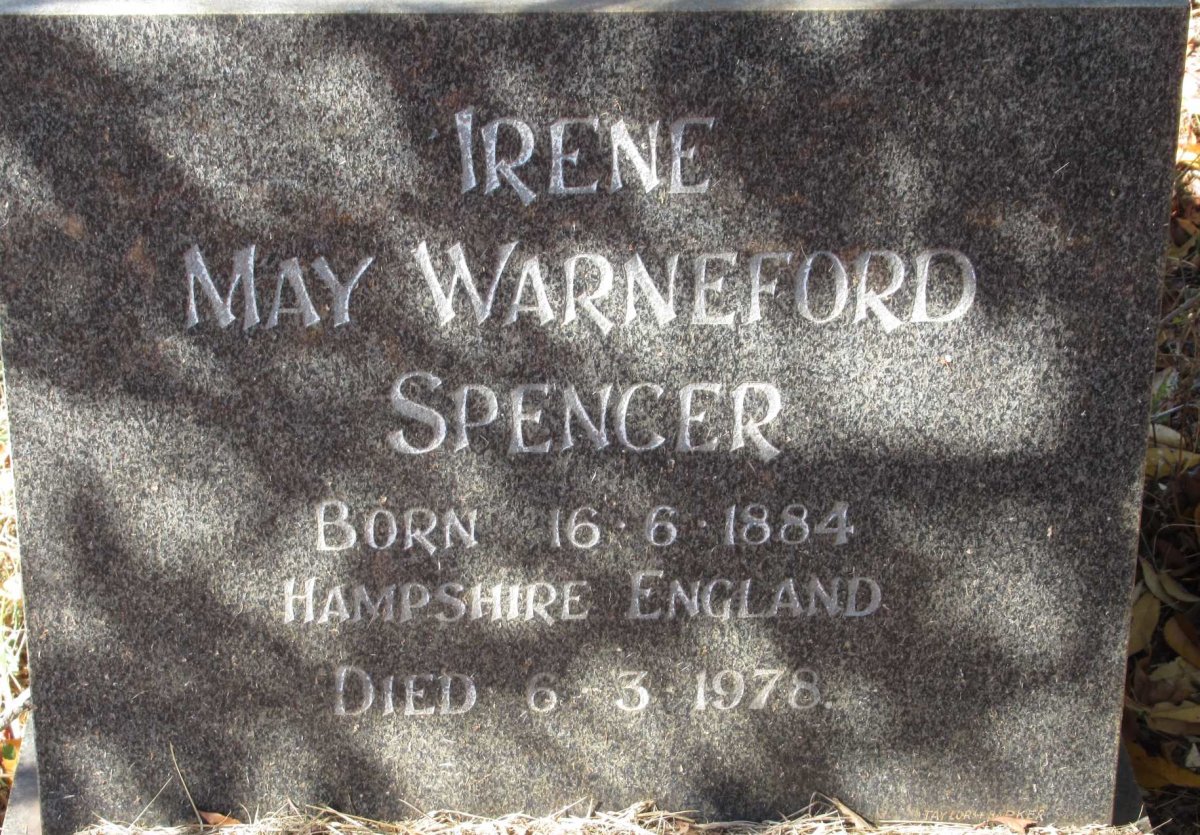 SPENCER Irene May Warneford 1884-1978