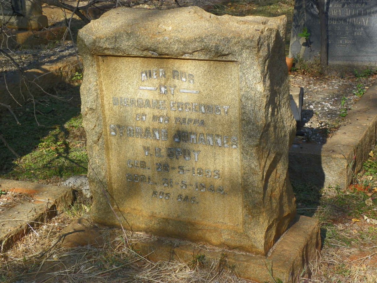 SPUY Sybrand Johannes, v.d. 1895-1944
