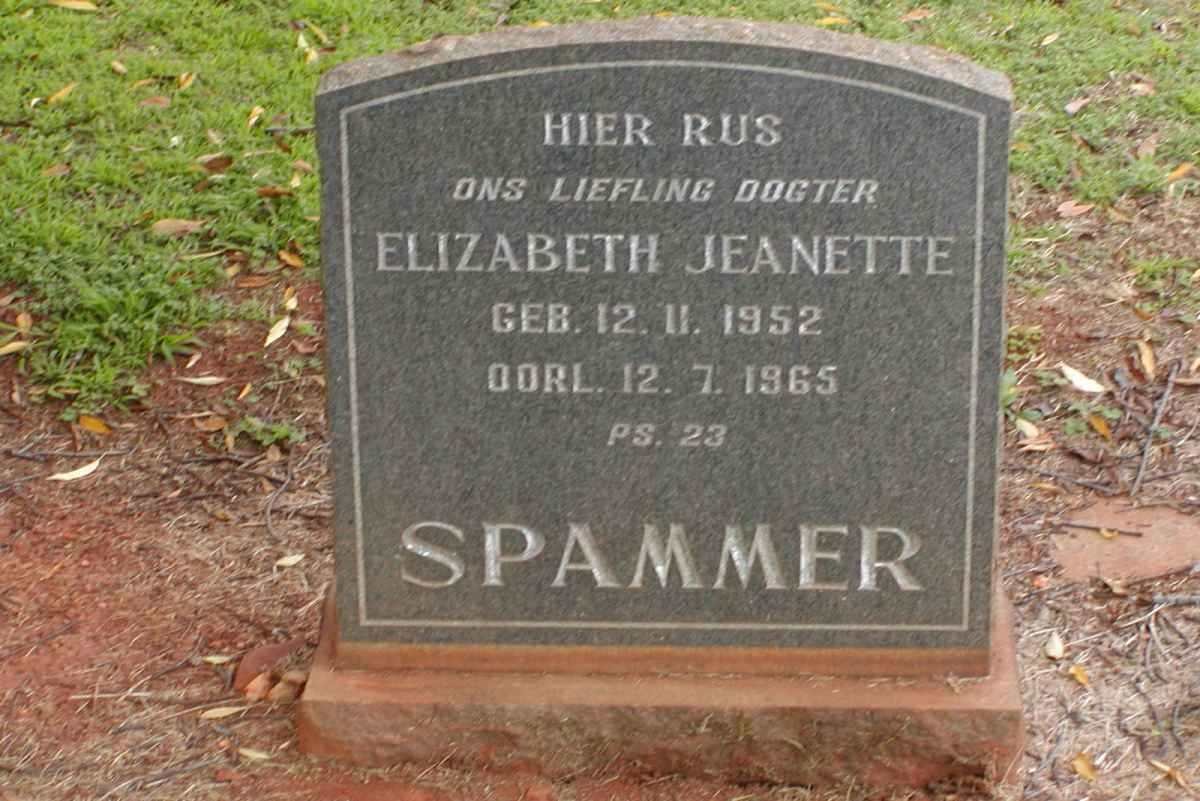 SPAMMER Elizabeth Janette 1952-1965