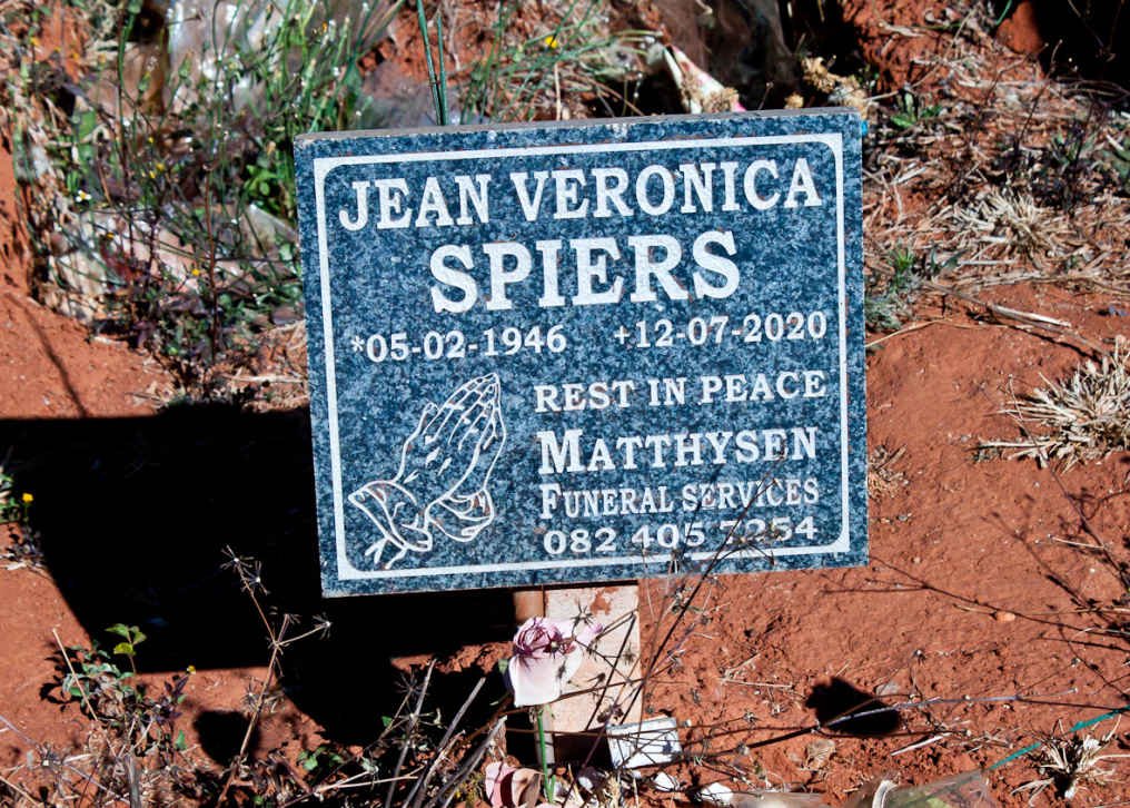 SPIERS Jean Veronica 1946-2020