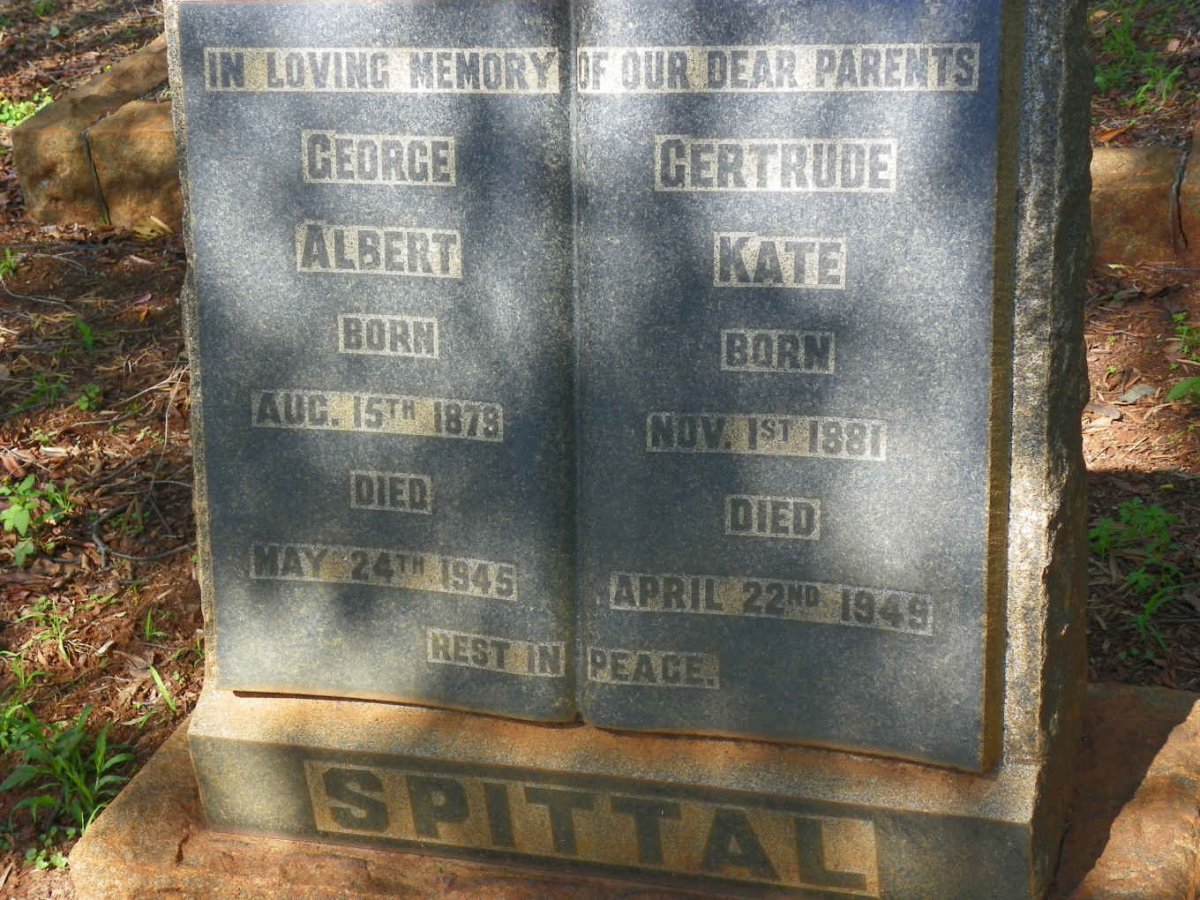 SPITTAL George Albert 1879-1945 &amp; Gertrude Kate 1881-1949