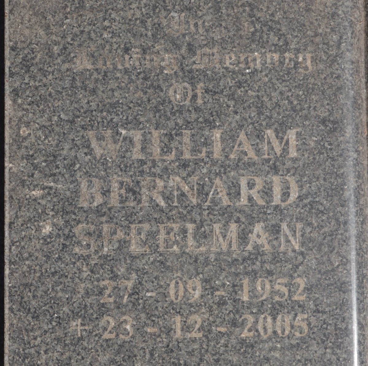 SPEELMAN William Bernard 1952-2005