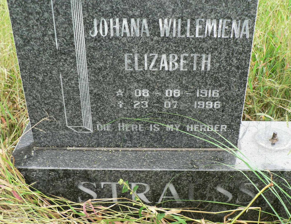 STRAUSS Johana Willemiena Elizabeth 1916-1996
