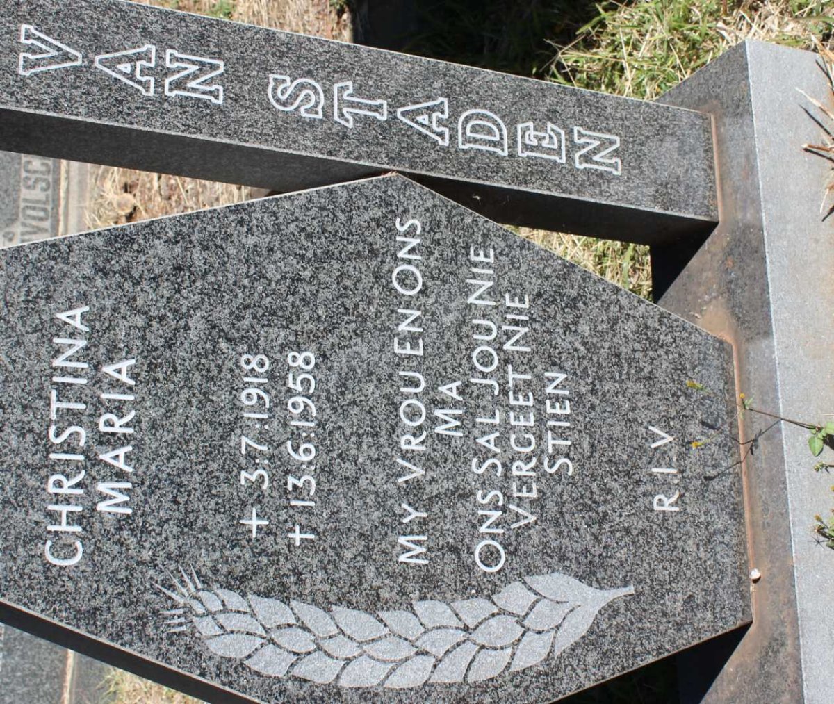 STADEN Christina Maria, van 1918-1958