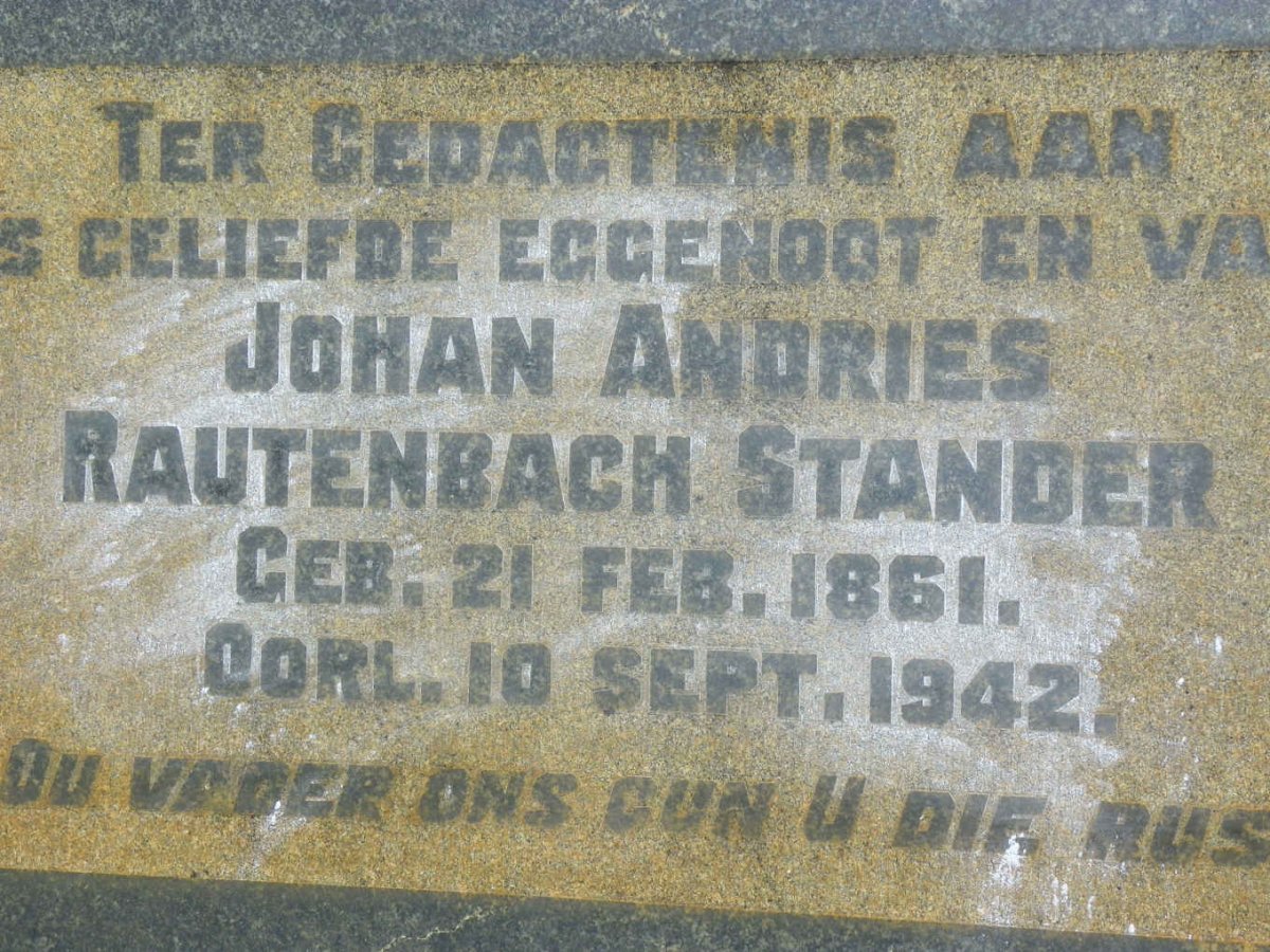STANDER Johan Andries Rautenbach 1861-1942
