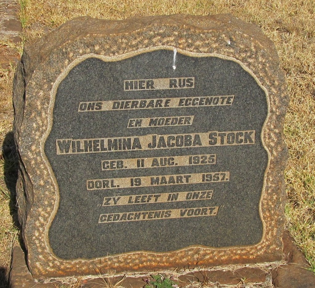 STOCK Wilhelmina Jacoba 1925-1957