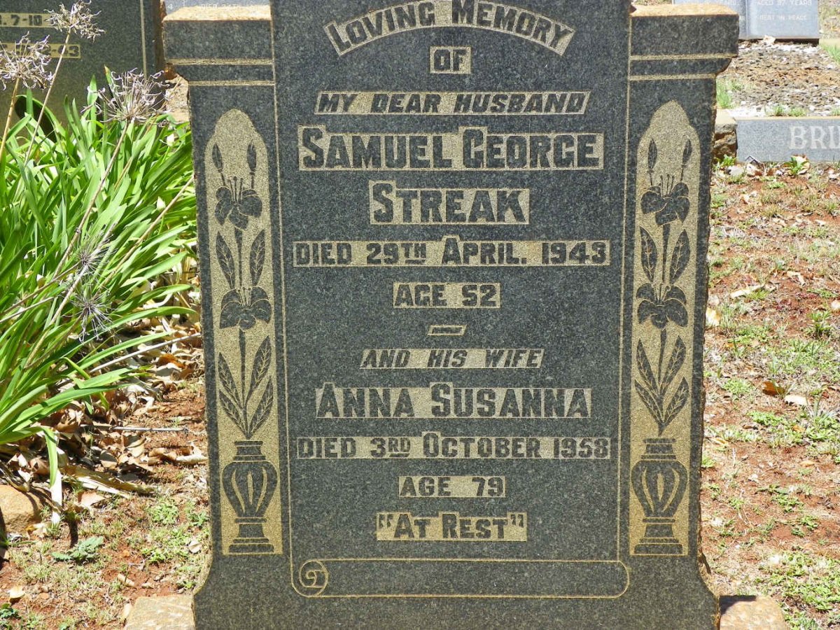 STREAK Samuel George -1943 &amp; Anna Susanna -1958