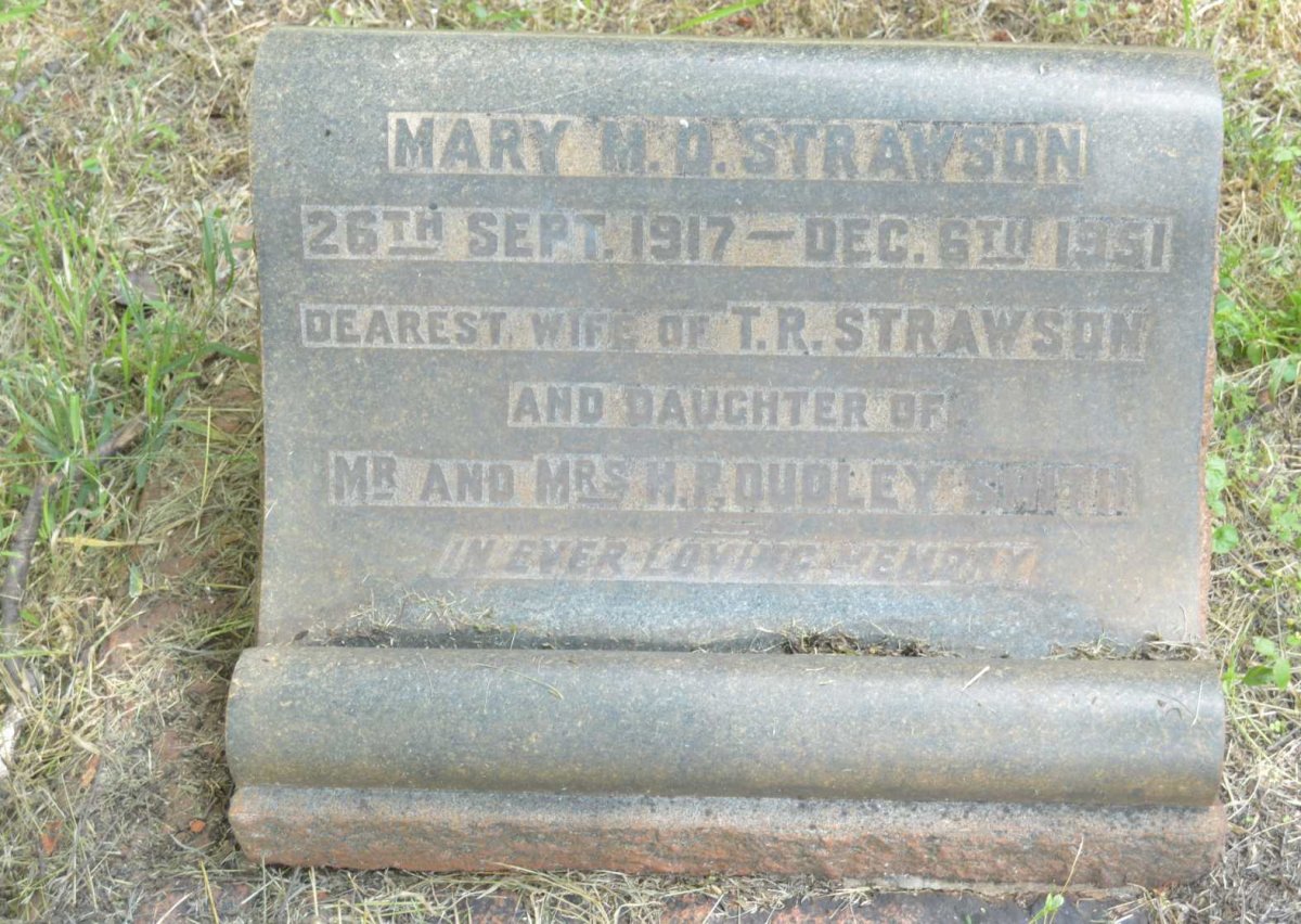 STRAWSON Mary M.O. nee DUDLEY SMITH 1917-1951