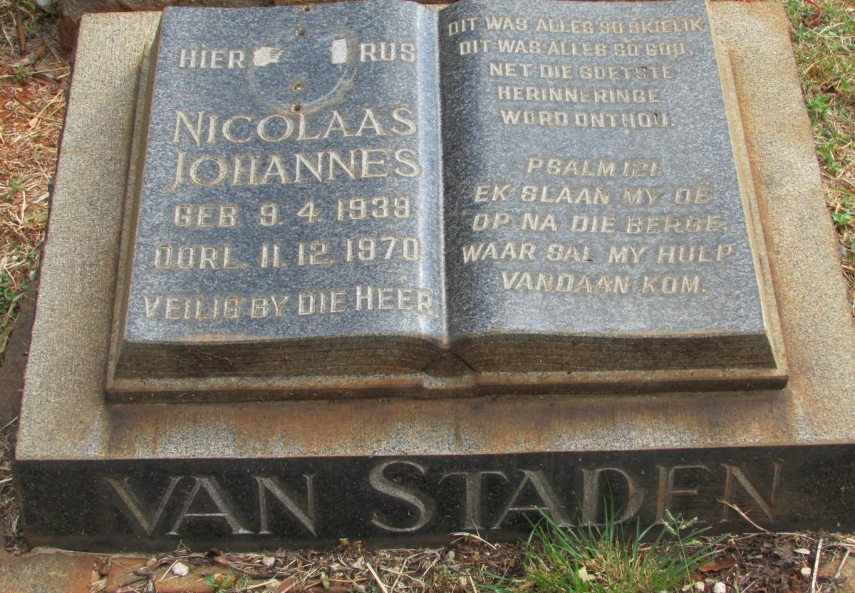 STADEN Nicolaas Johannes, van 1939-1970