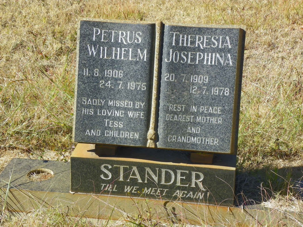 STANDER Petrus Wilhelm 1906-1975 &amp; Theresia Josephina 1909-1978