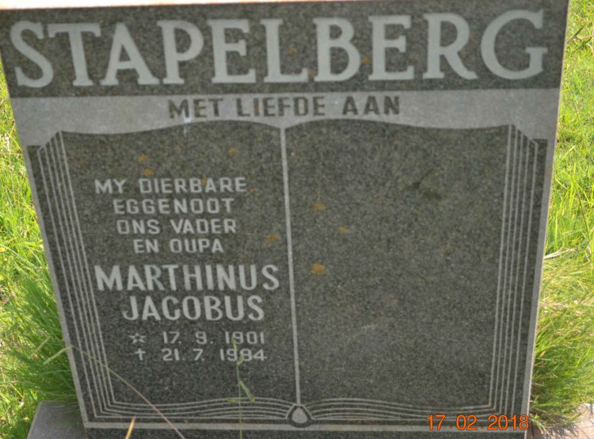STAPELBERG Marthinus Jacobus 1901-1984
