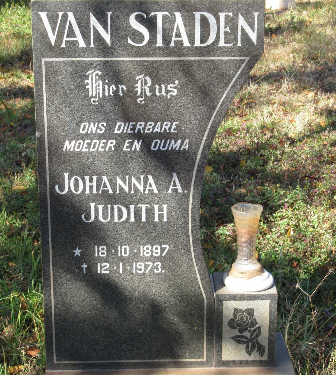 STADEN Johanna A. Judith, van 1897-1973