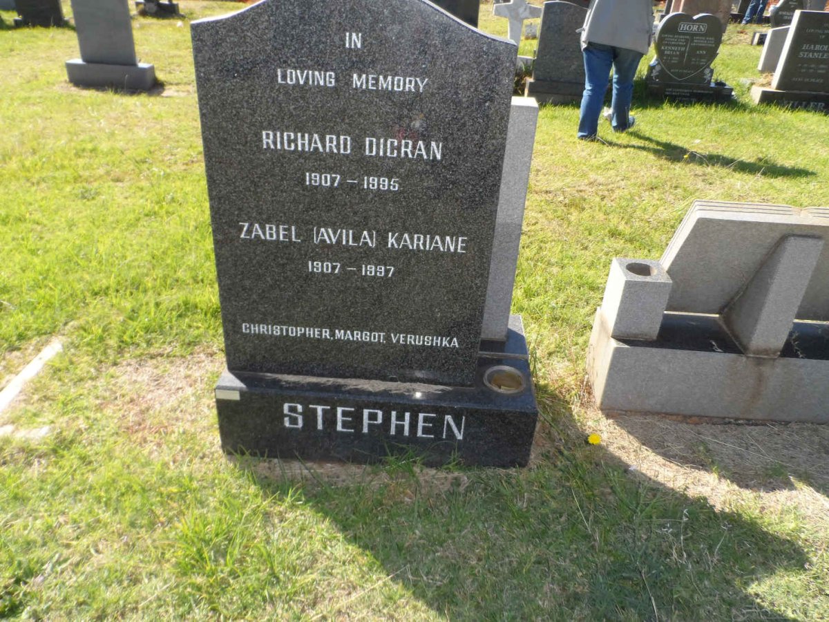 STEPHEN Richard Dicran 1907-1995 &amp; Zabel Kariane 1907-1997