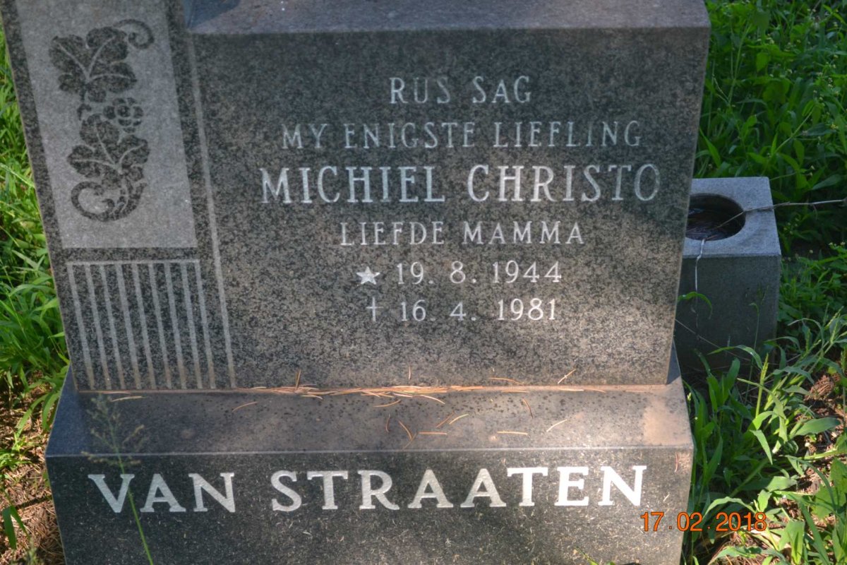STRAATEN Michiel Christo, van 1944-1981