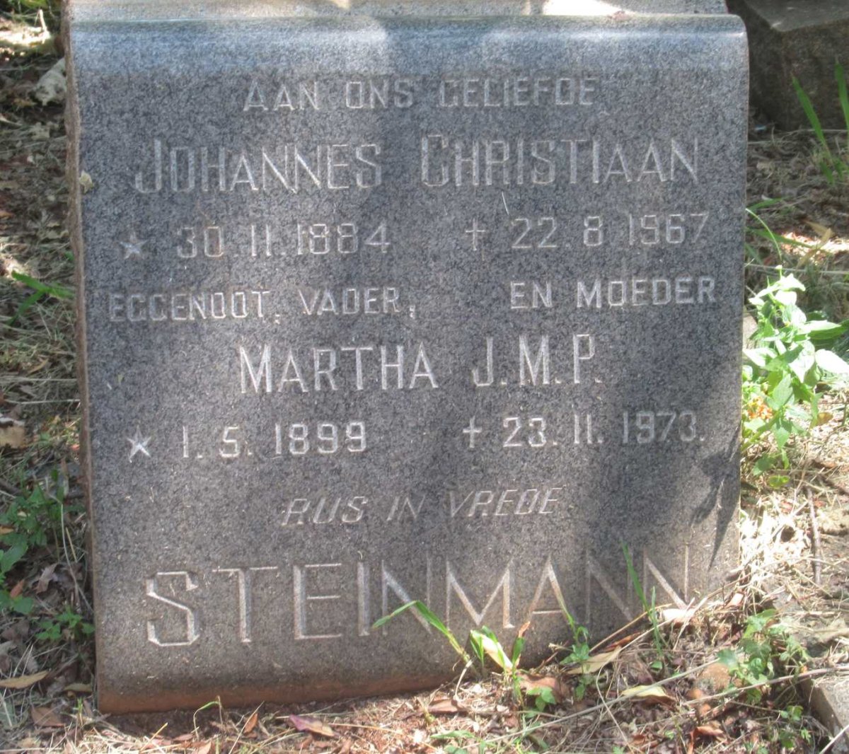 STEINMANN Martha J.M.P. 1899-1973