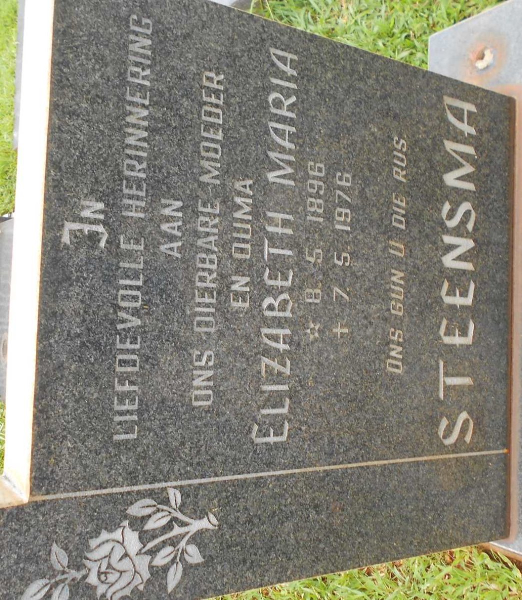 STEENSMA Elizabeth Maria 1896-1976