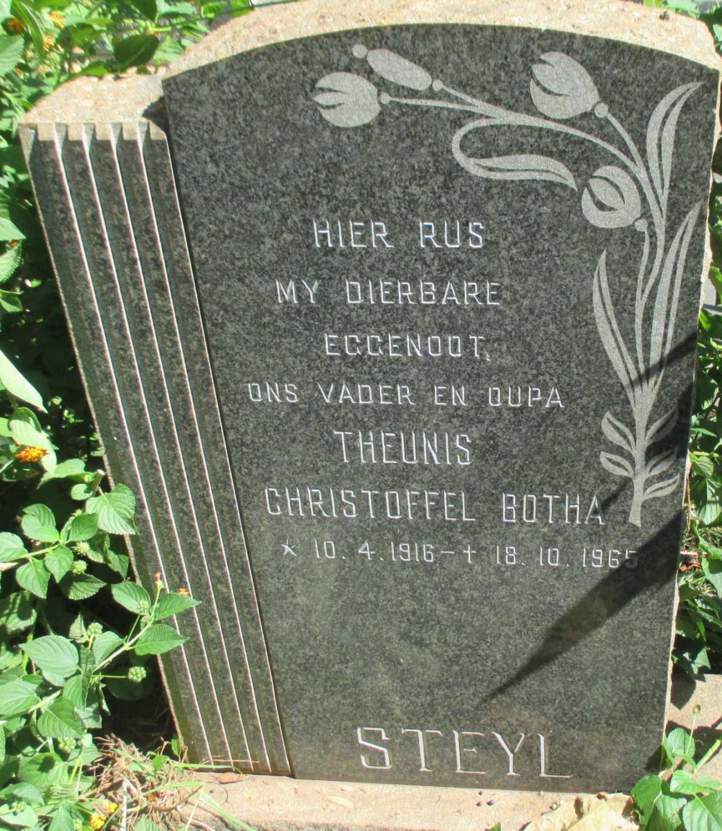 STEYL Theunis Christoffel Botha 1916-1965