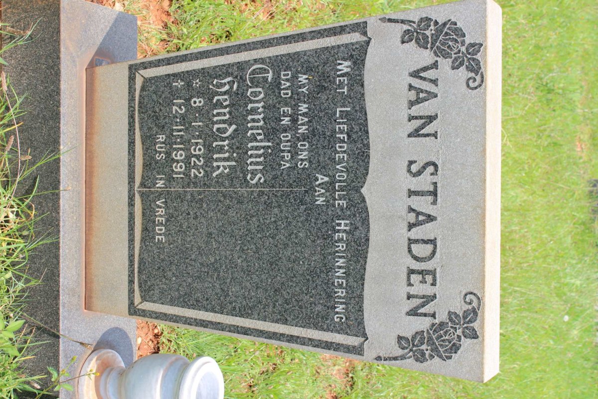 STADEN Cornelius Hendrik, van 1922-1991