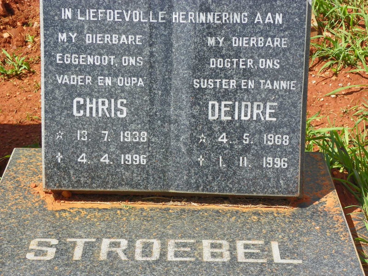 STROEBEL Chris 1938-1996 :: STROEBEL Deidre 1968-1996