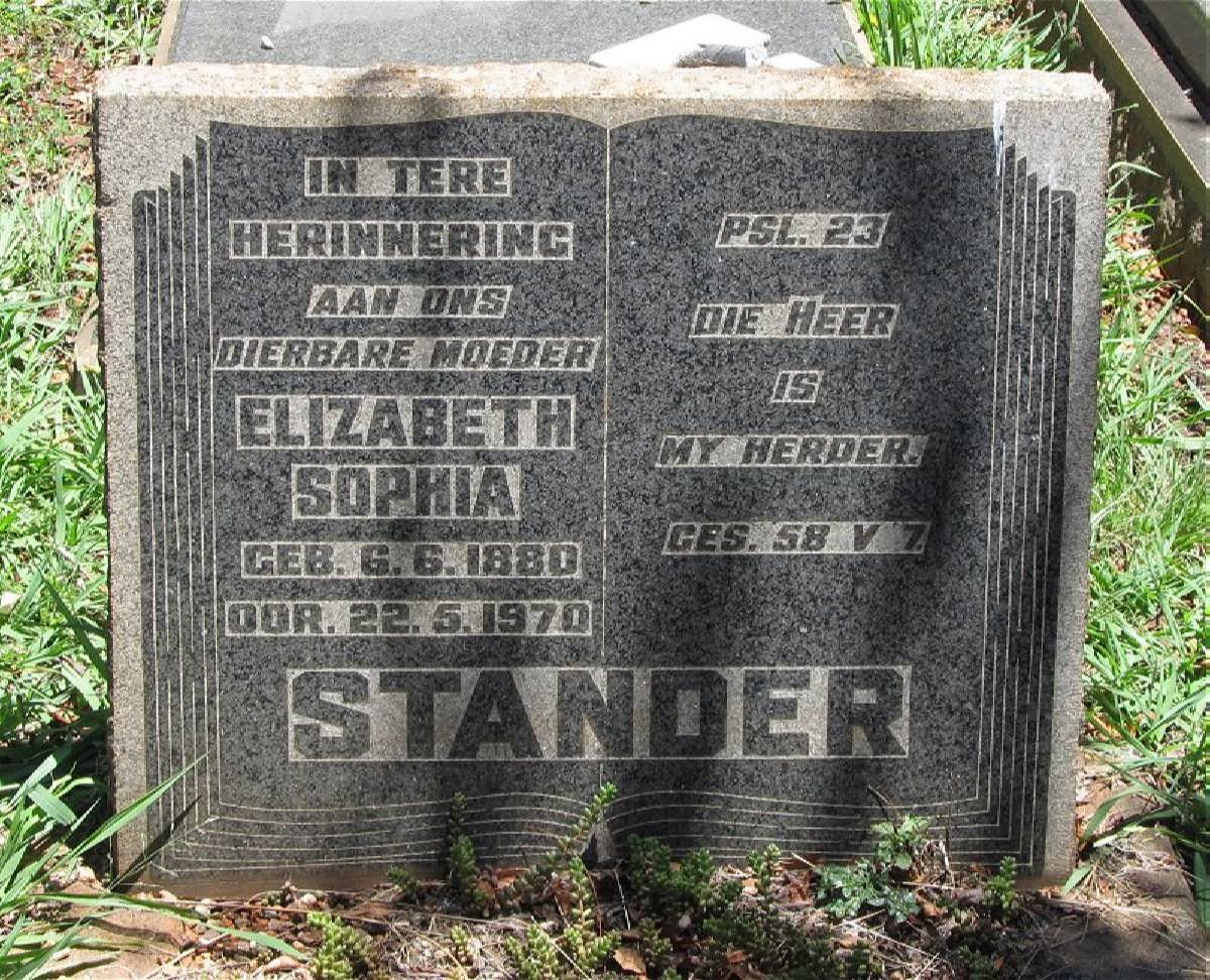 STANDER Elizabeth Sophia 1880-1970