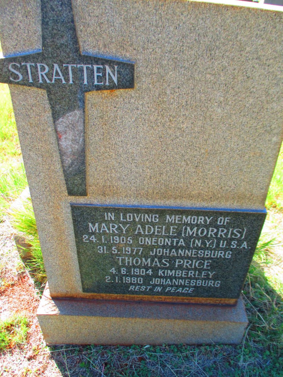 STRATTEN Thomas Price 1904-1980 &amp; Mary Adele MORRIS 1905-1977