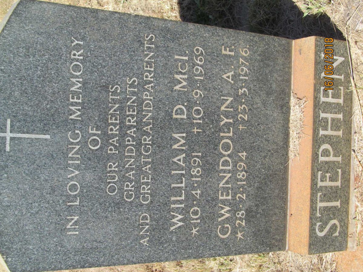 STEPHEN William D. 1891-1969 &amp; Gwendolyn A.F. 1894-1976