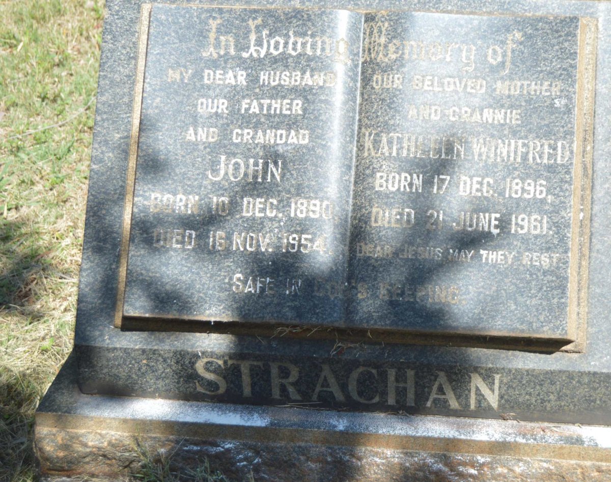 STRACHAN John 1890-1954 &amp; Kathleen Winifred 1896-1961