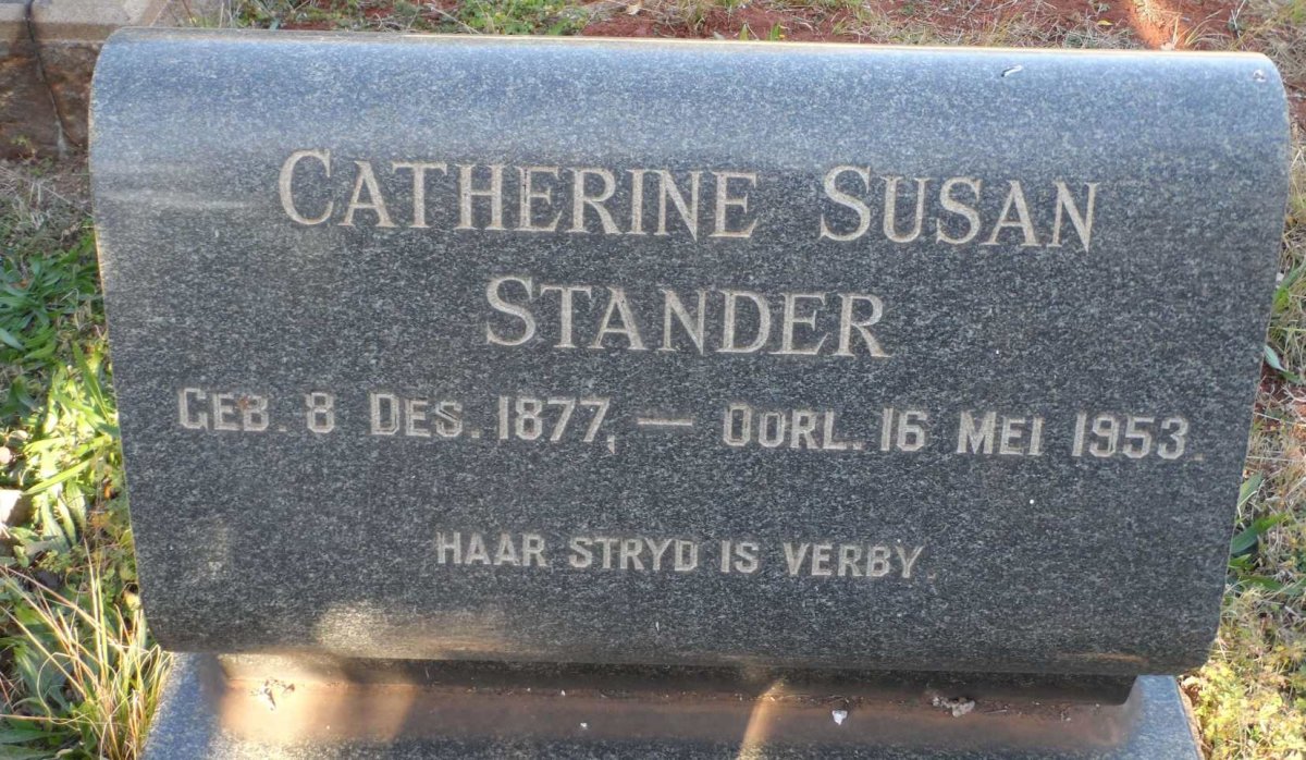 STANDER Catherine Susan 1877-1953