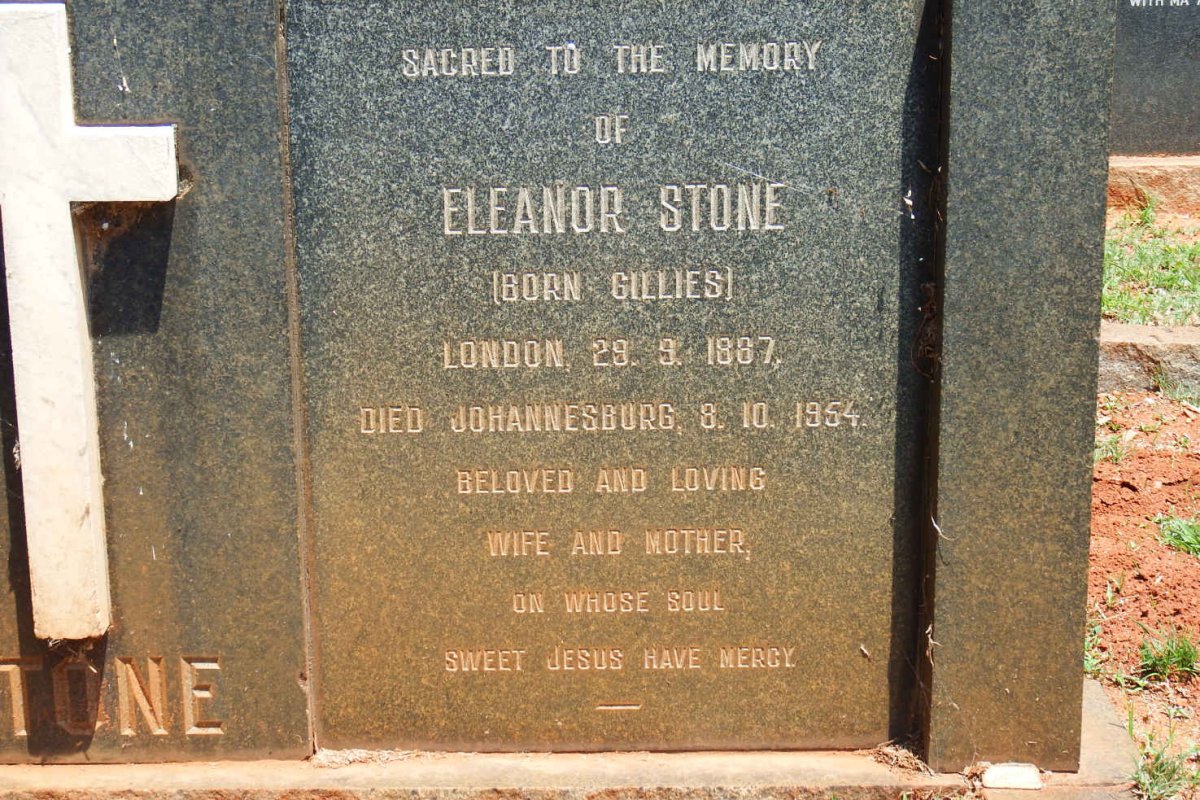 STONE Francis Joseph 1879-1960 &amp; Eleanor GILLIES 1887-1954