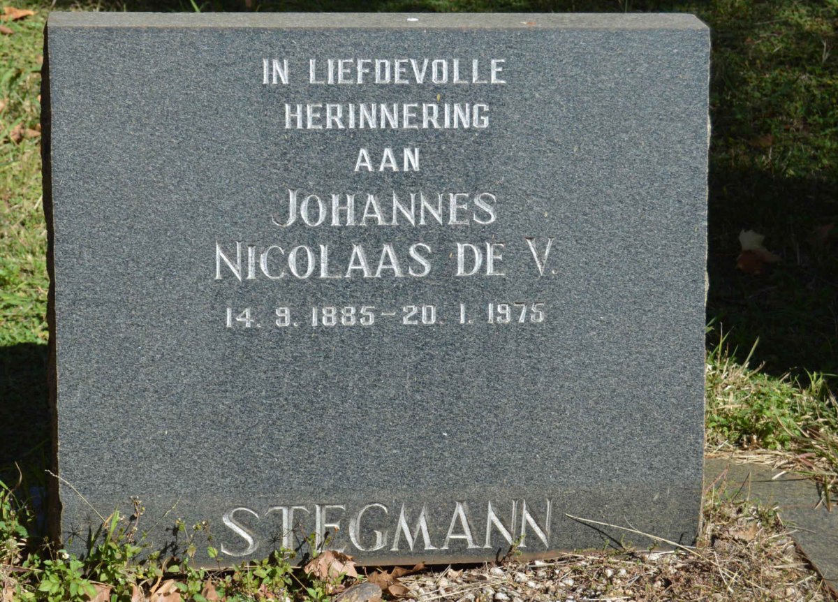 STEGMANN Johannes Nicolaas de V. 1885-1975