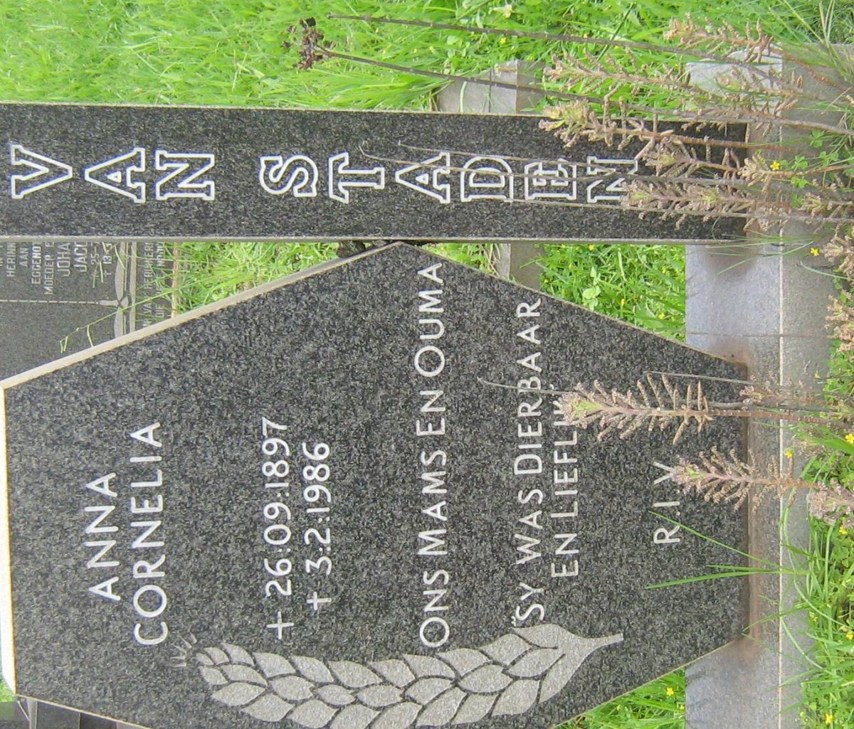 STADEN Anna Cornelia, van 1897-1986