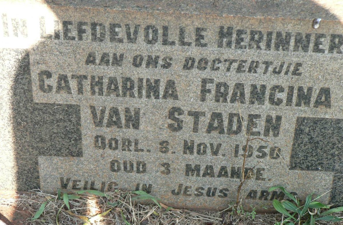 STADEN Catharina Francina, van 1950-1950