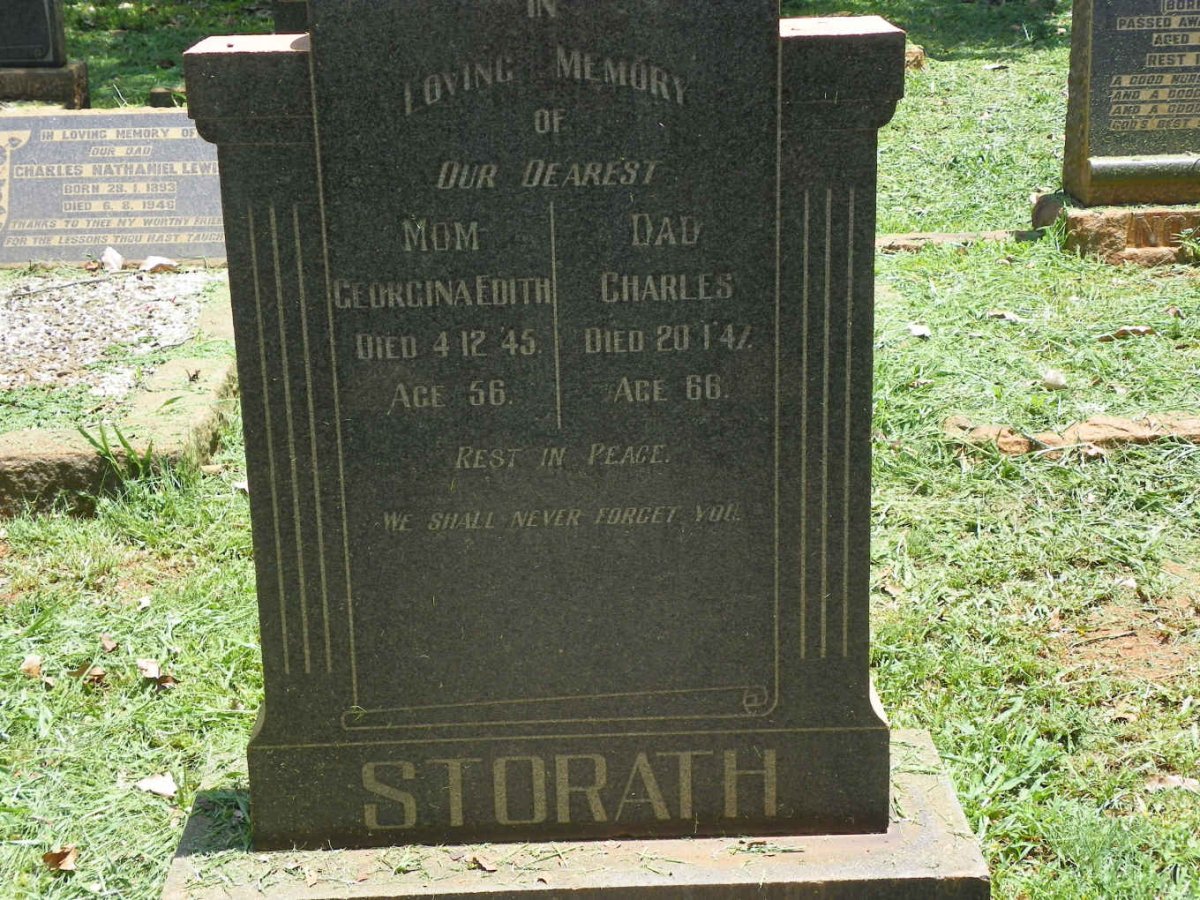 STORATH Charles -1947 &amp; Georgina Edith -1945