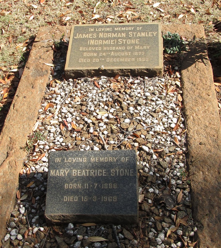 STONE James Norman Stanley 1877-1953 &amp; Mary Beatrice 1888-1969