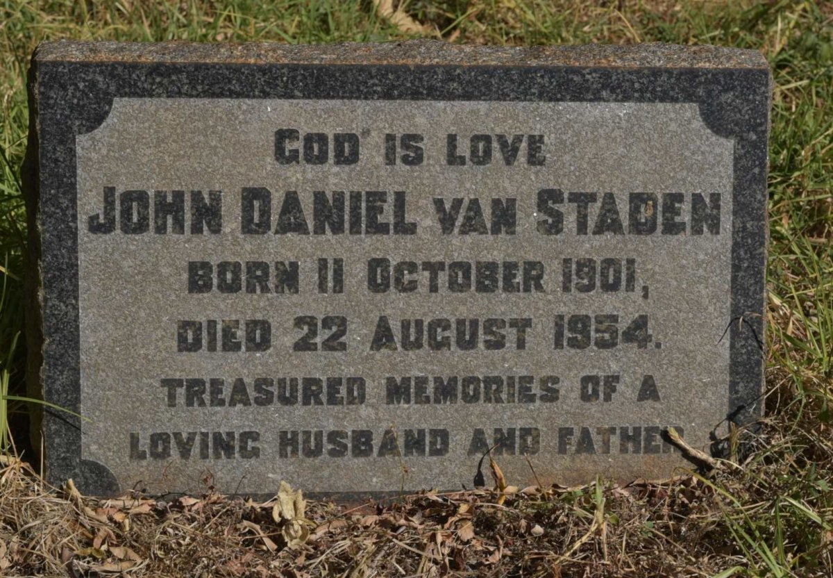 STADEN John Daniel, van 1901-1954