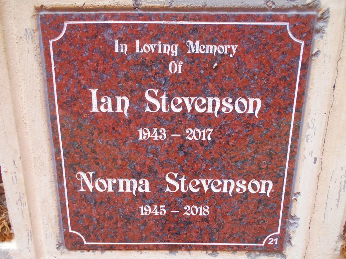 STEVENSON Ian 1943-2017 &amp; Norma 1945-2018