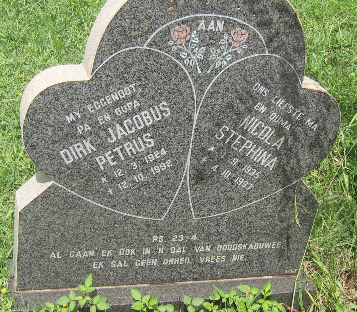 STOLZ Dirk Jacobus Petrus 1924-1992 &amp; Nicola Stephina 1935-1997