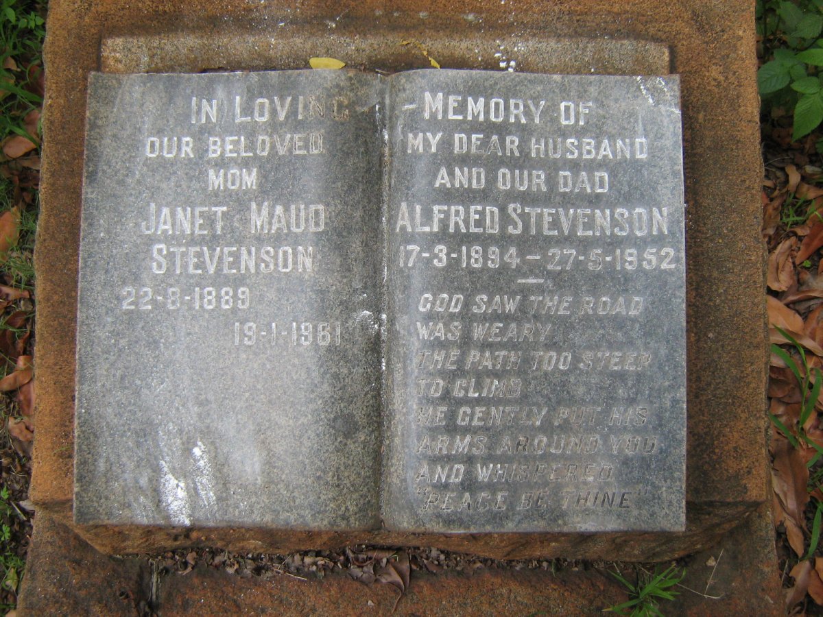 STEVENSON Alfred 1894-1952 &amp; Janet Maud 1889-1961