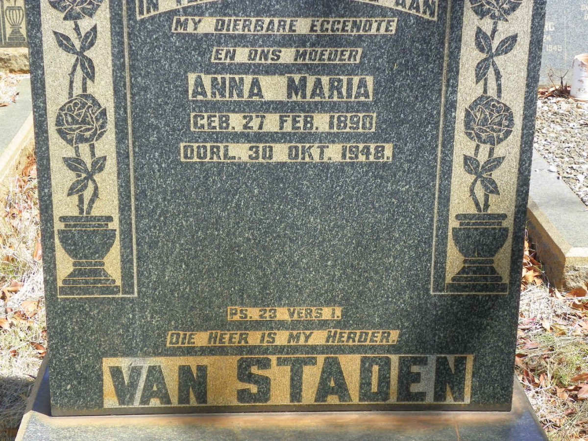 STADEN Anna Maria, van 1890-1948