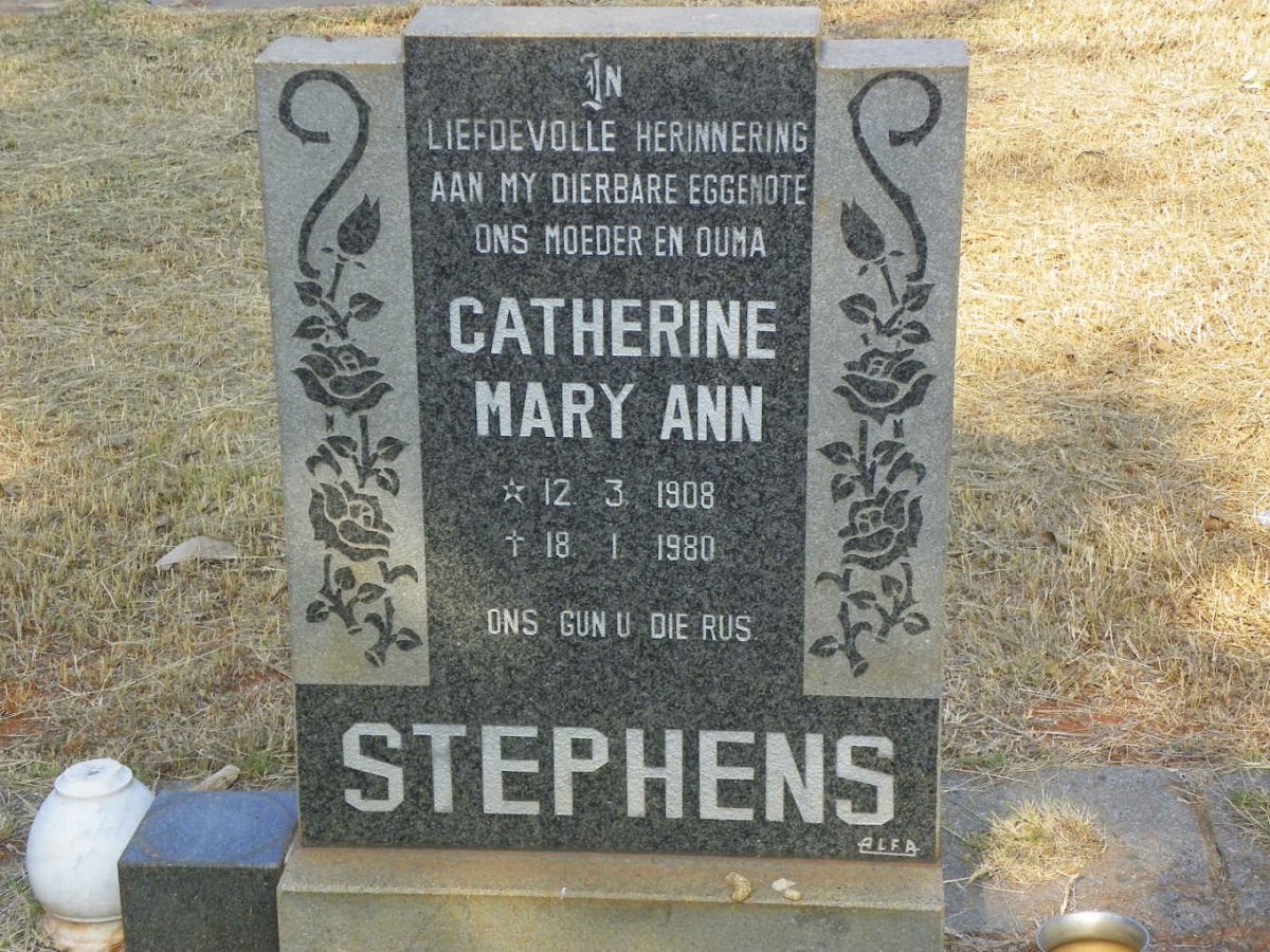 STEPHENS Catherine Mary Ann 1908-1980