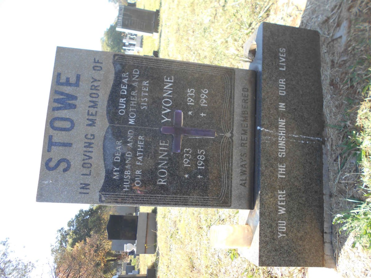 STOWE Ronnie 1933-1985 &amp; Yvonne 1935-1996