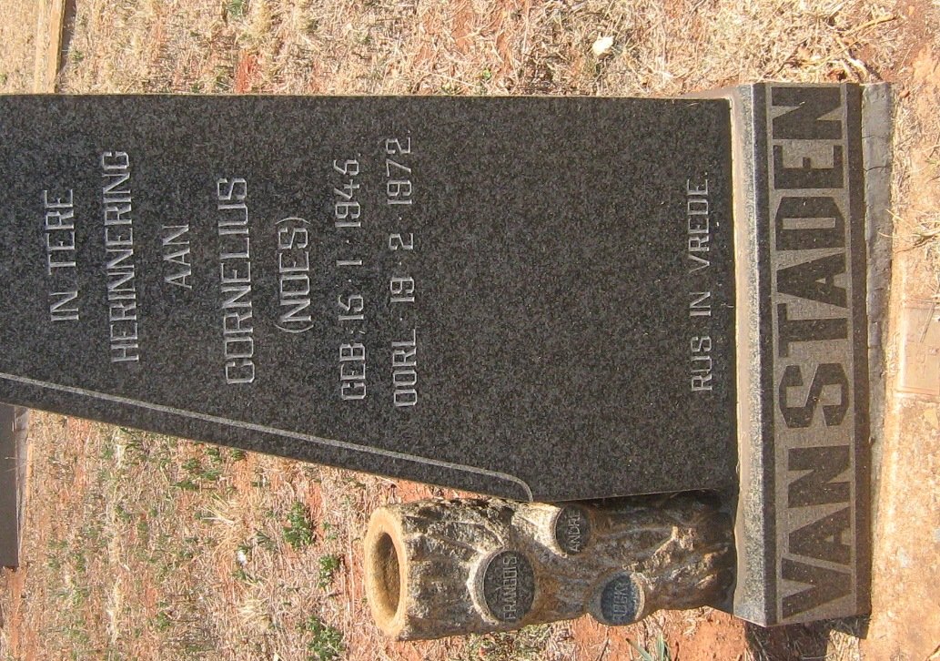 STADEN Cornelius, van 1945-1972