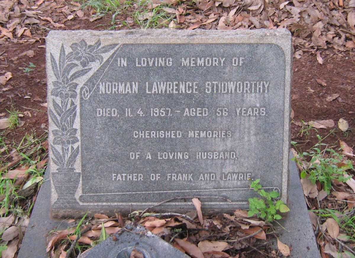 STIDWORTHY Norman Lawrence -1957