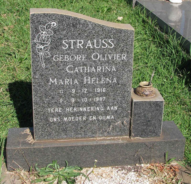 STRAUSS Catharina Maria Helena nee OLIVIER 1916-1987