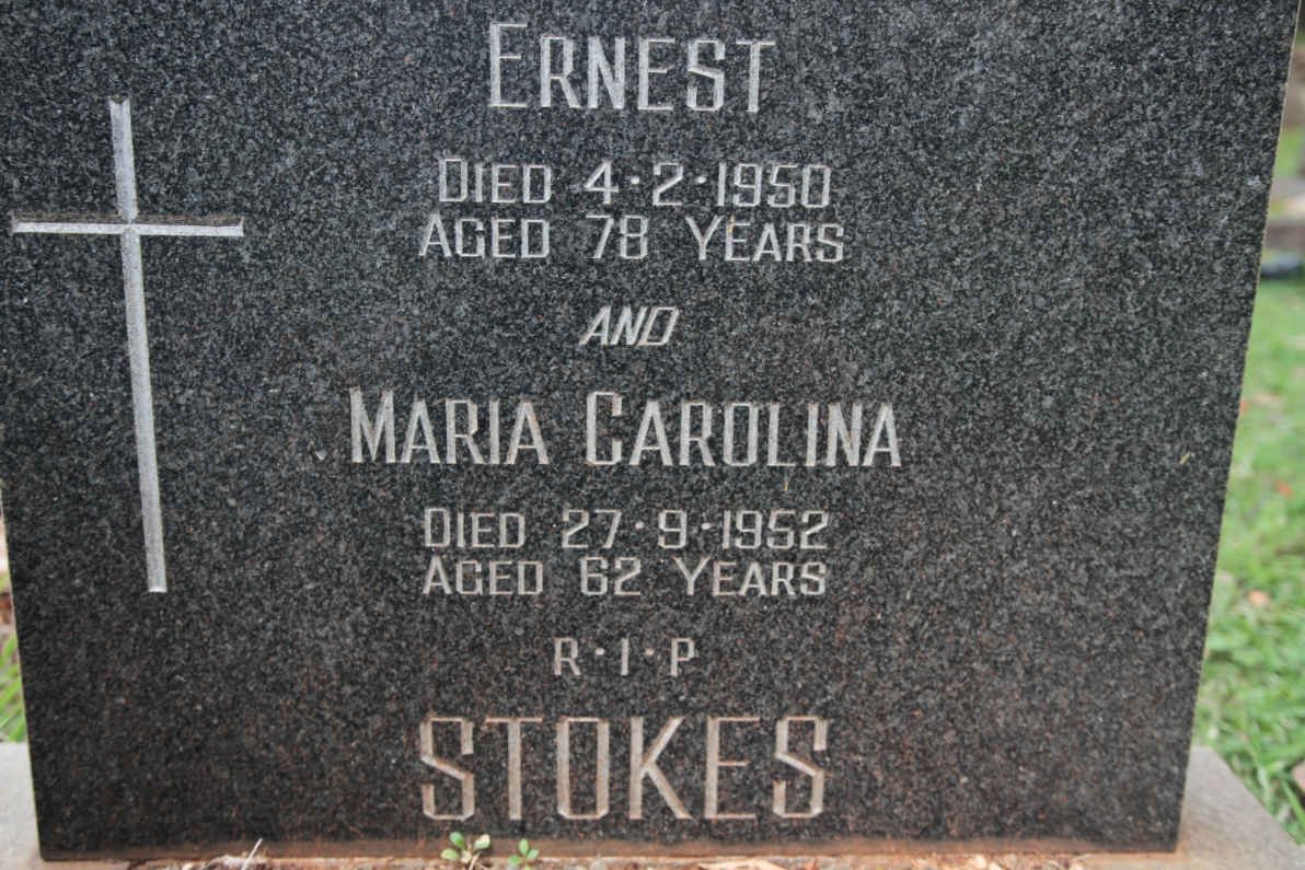 STOKES Ernest -1950 &amp; Maria Carolina -1952