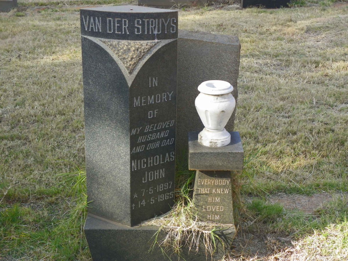 STRUYS Nicholas John, van der 1897-1965