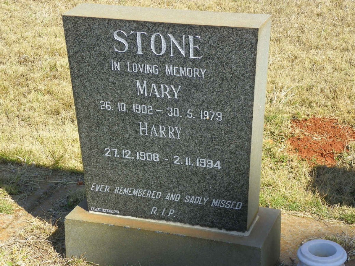 STONE Harry 1908-1994 &amp; Mary 1902-1979