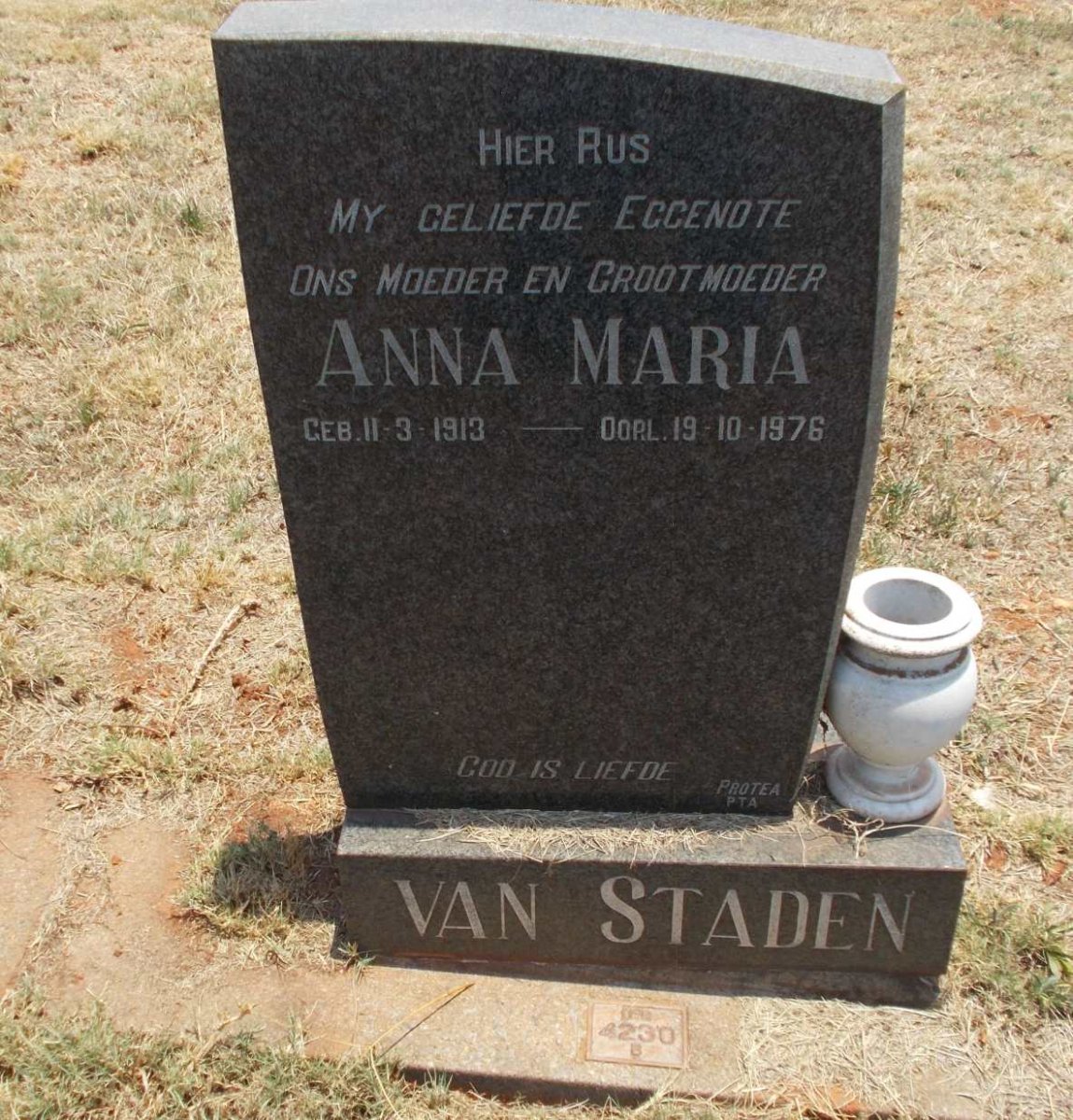 STADEN Anna Maria, van 1913-1976