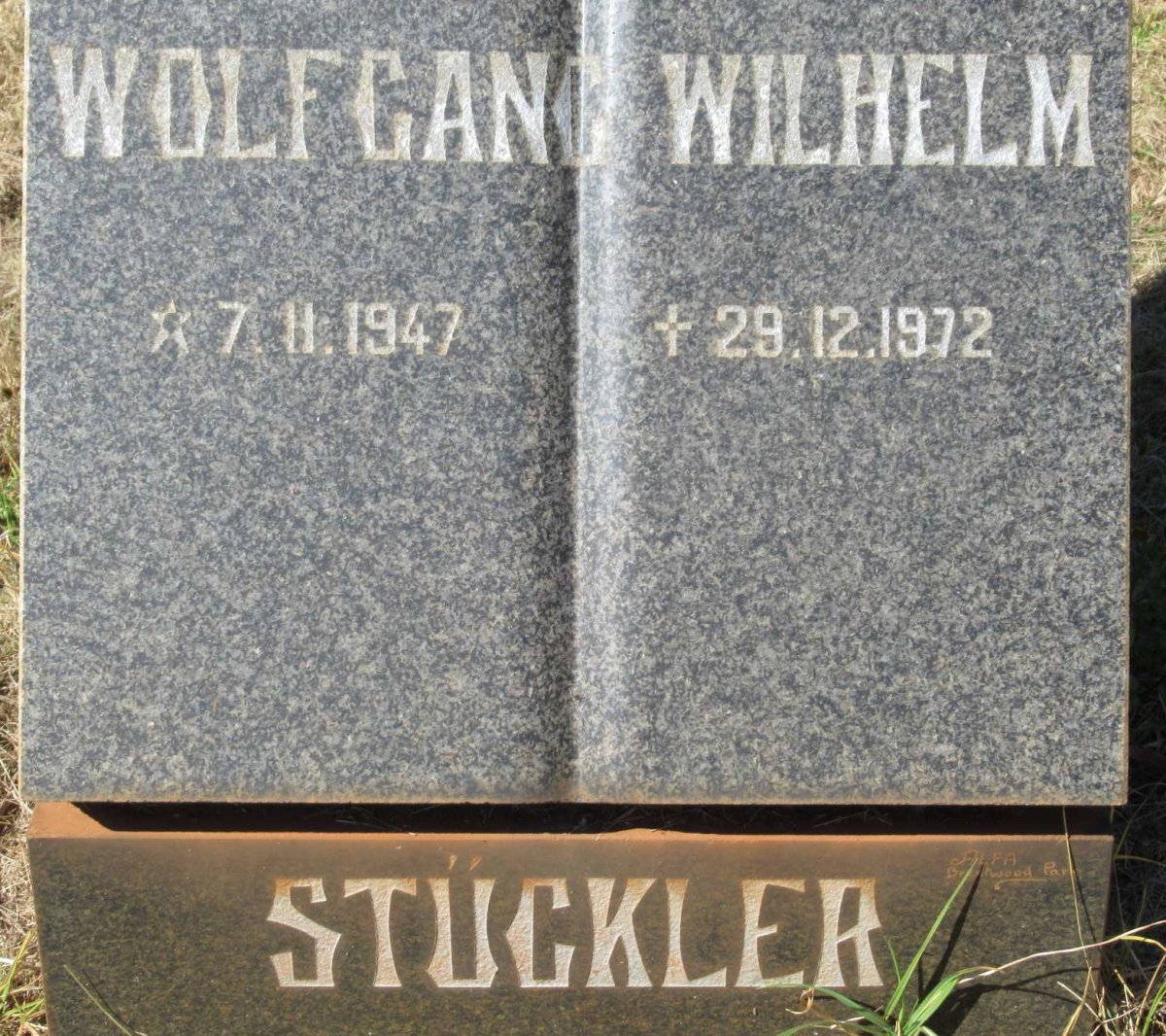 STUCKLER Wolfgang Wilhelm 1947-1972